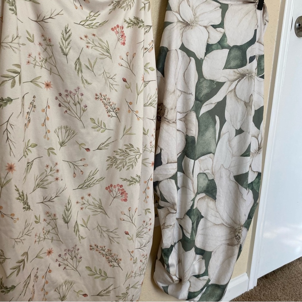 Pobi Baby Mini Crib Floral Green Sheet Set Bundle - Picture 3 of 6